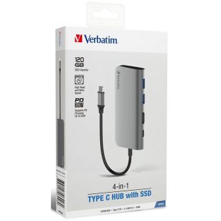 Verbatim - 4-in-1 Type C擴展器連120GB SSD (灰色)