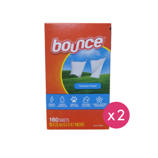 Bounce - 四合一防靜電衣物柔順紙 (160張 x 2盒)