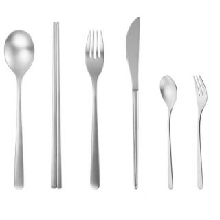 Edelkochen - Polina Cutlery 不鏽鋼餐具6件套裝 (銀色緞面磨沙)