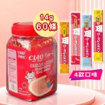 CIAO - 貓用零食 - 4款口味組合 (桶裝60條x 14g)