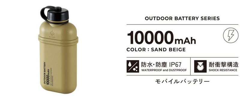 NESTOUT軍事風移動電源 10000mAh 20W C×1+A×1 灰色