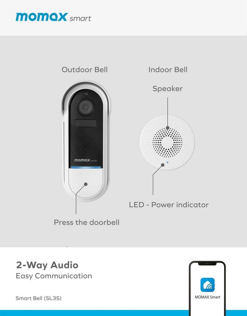 Momax Smart Bell IoT 智能視像門鈴 SL3S